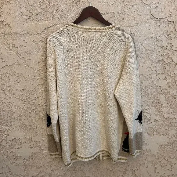 Vintage Casual Corner Europe Map Knit Cardigan Gold Detail Size Womens Small - Picture 2 of 8